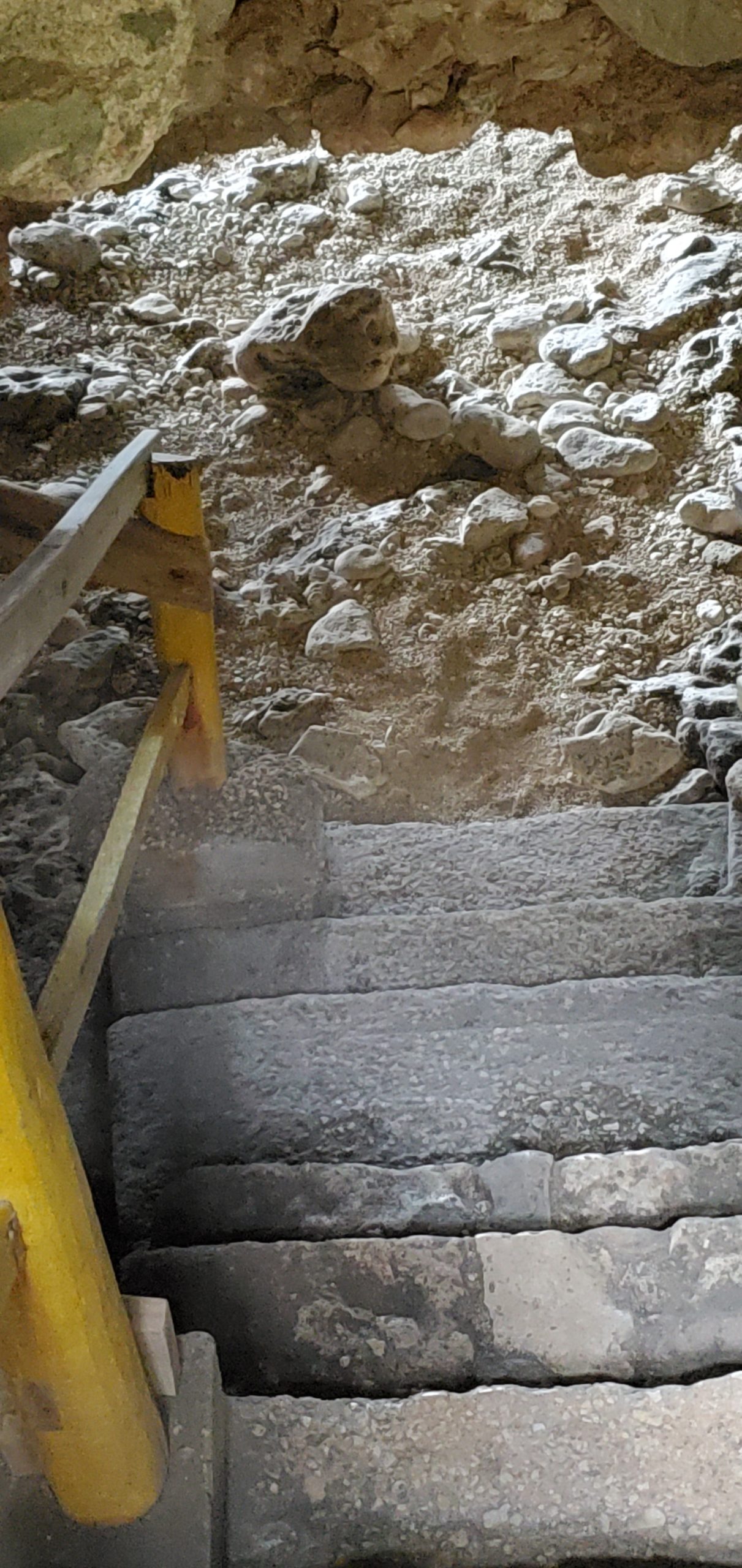 Bottom of cave stairs